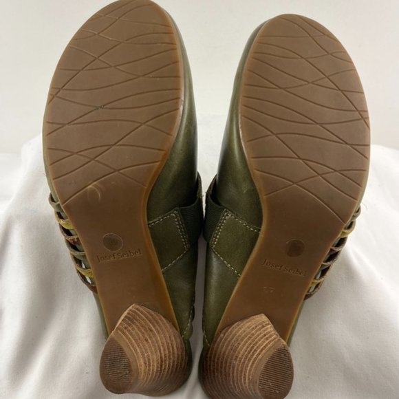 Josef Seibel Green Leather Mules - Picture 7 of 8